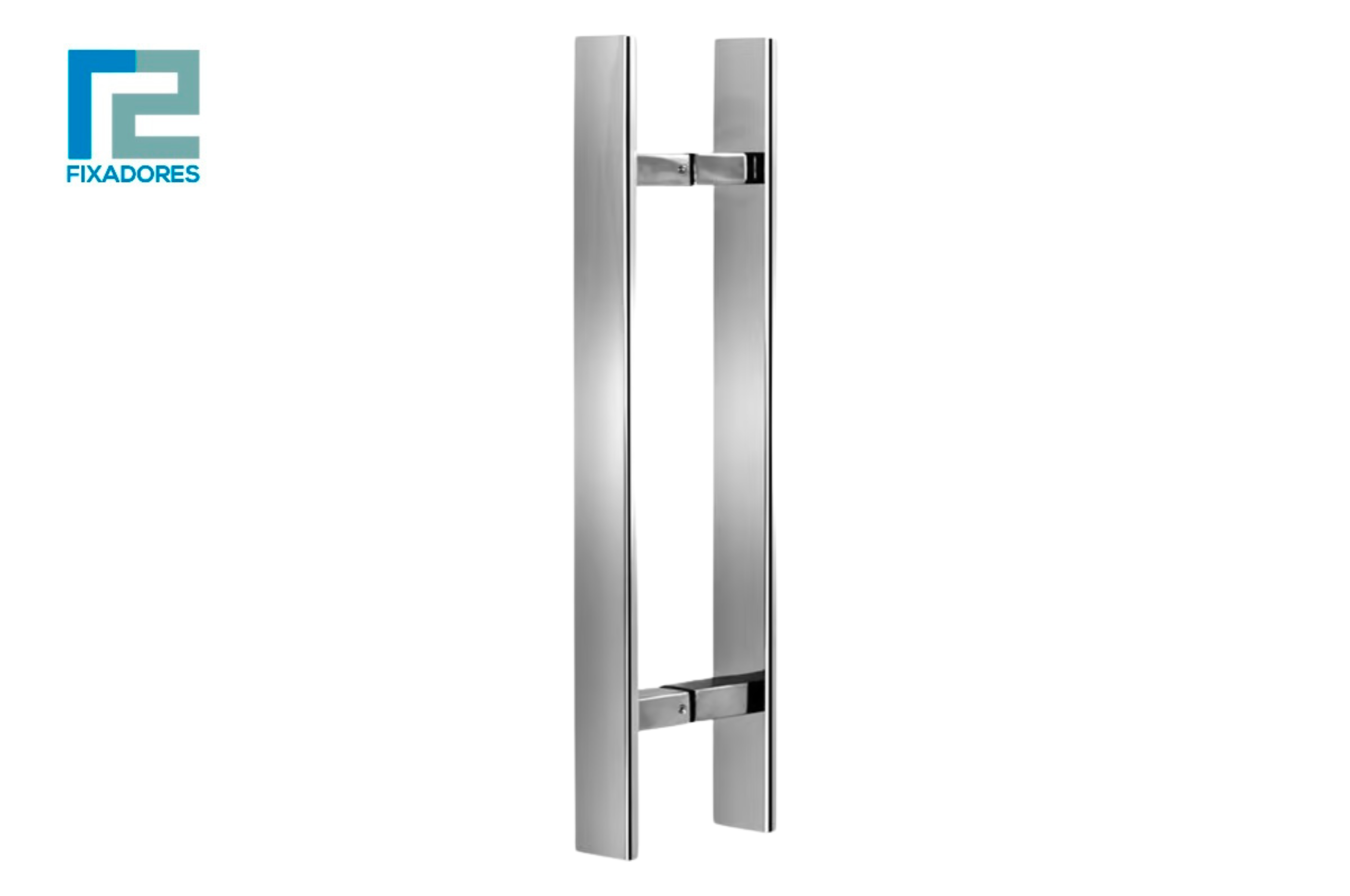Puxador Barra Chata Base Quadrada - Inox Puxador Barra Chata Base Quadrada - Inox
