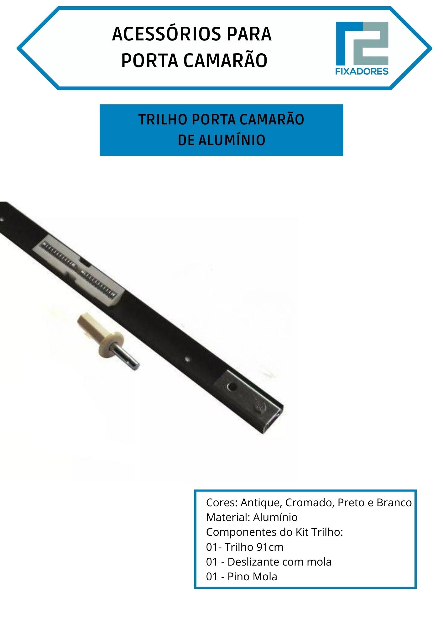 Trilho Para Porta Camarão De Alumínio Trilho Para Porta Camarão De Alumínio